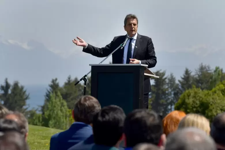 CONCEPTOS DE SERGIO MASSA EN EL LANZAMIENTO DE LA OBRA DE LA LÍNEA ELÉCTRICA ALIPIBA II, EN BARILOCHE