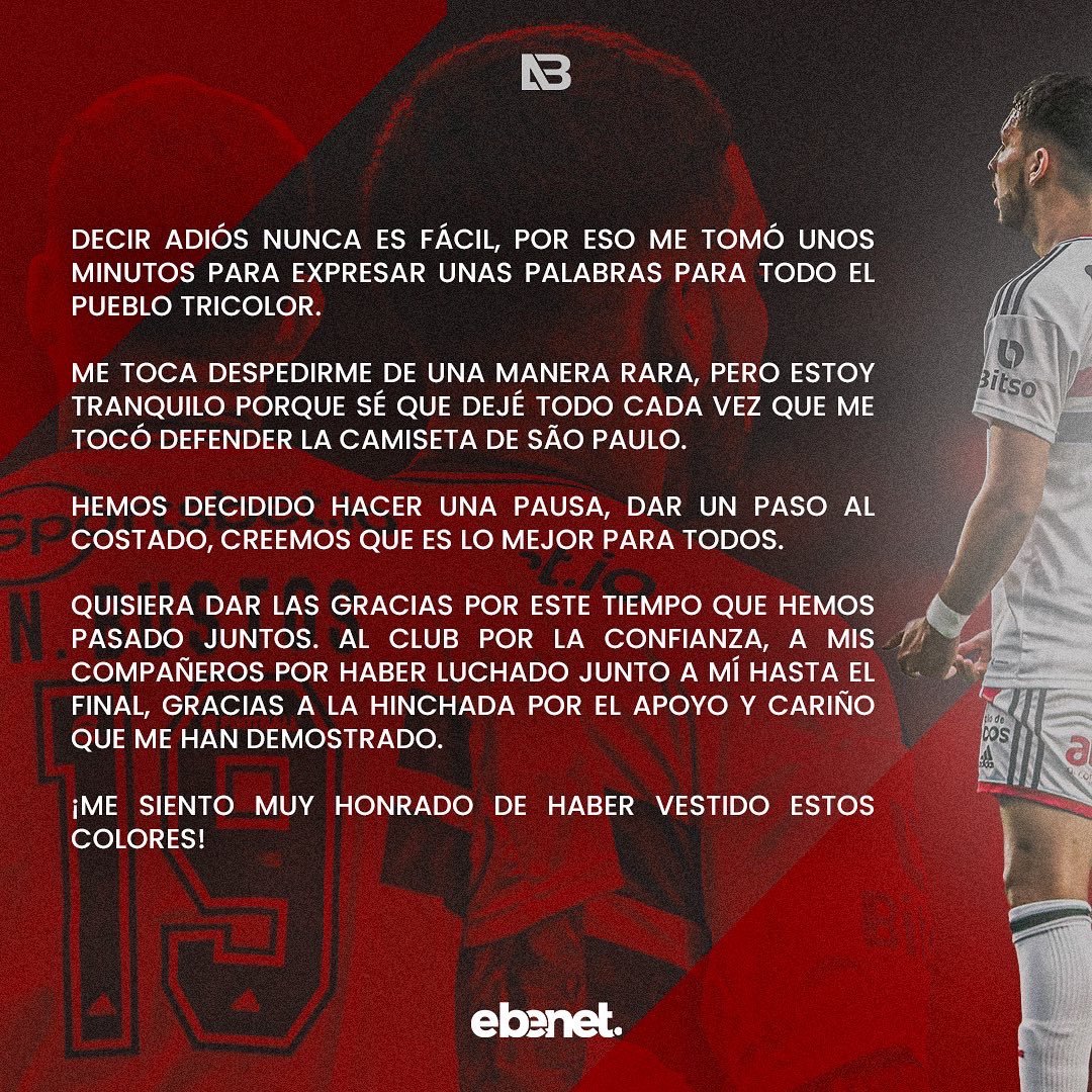 Nahuel Bustos se despidió del São&nbsp;Paulo | Canal Showsport