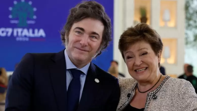 Javier Milei y Kistalina Georgieva.