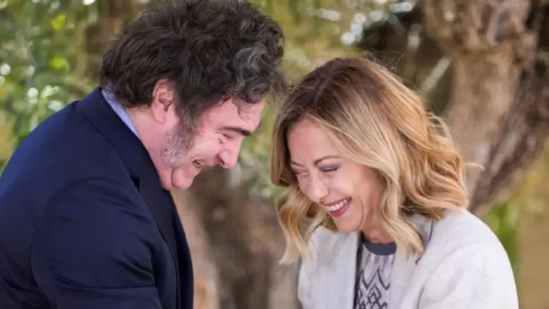 Javier Milei y Giorgia Meloni.