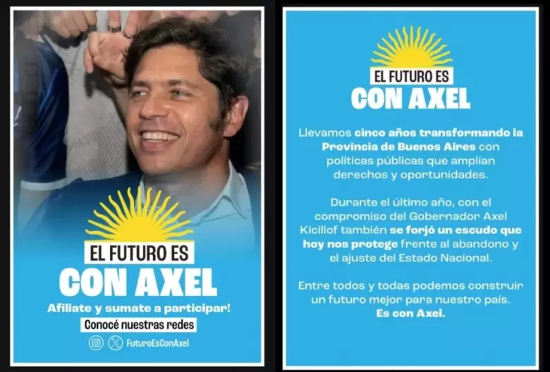 Axel Kicillof inicia su campaña con el lema: "El futuro es con Axel"