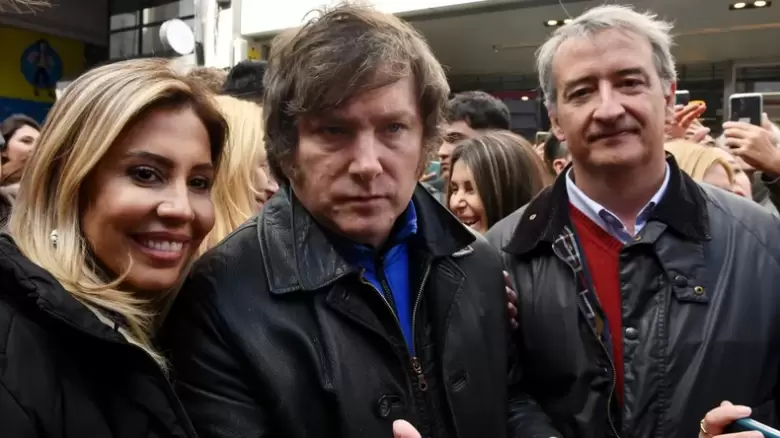 Romina Diez, Javier Milei y Nicolás Mayoráz