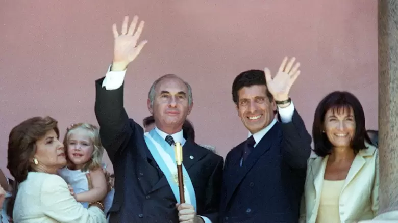 La fórmula presidencial, Fernando De la Rúa y "Chacho" Álvarez.