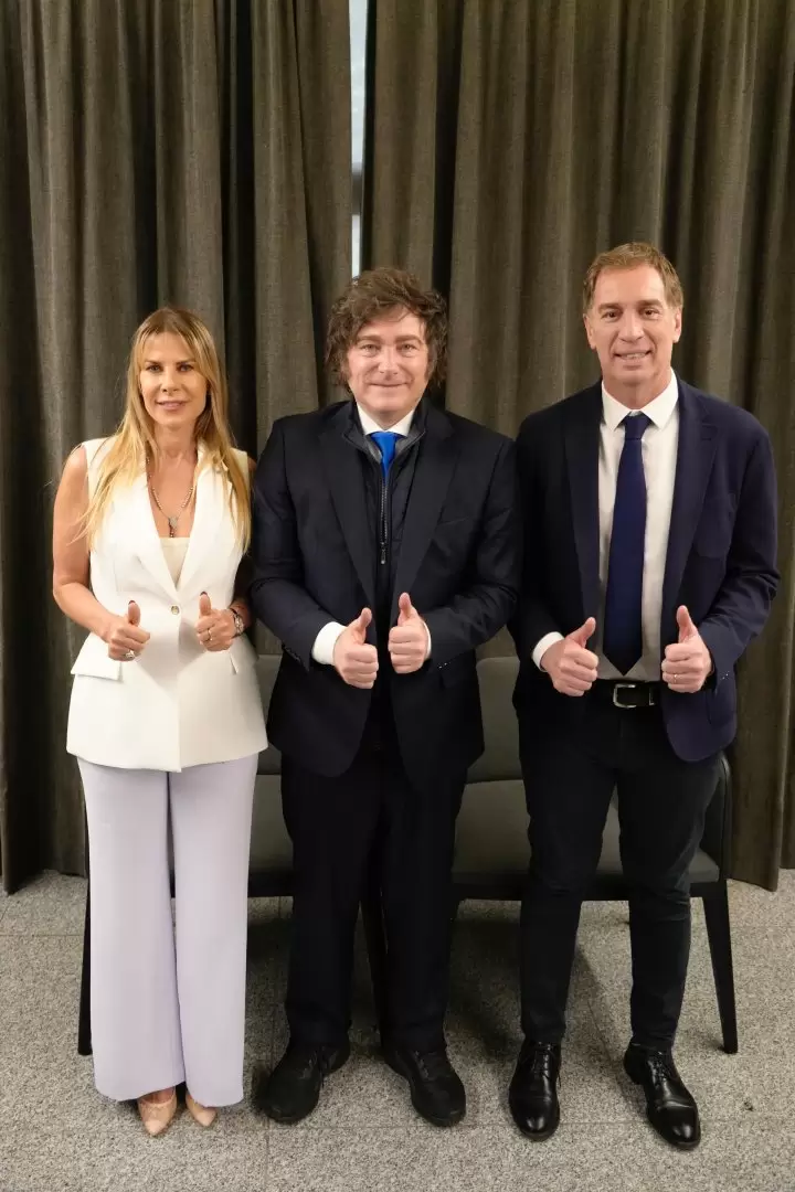 Milei, con Reichardt y Santilli.