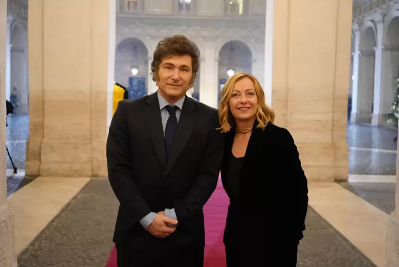 Javier Milei y Giorgia Meloni