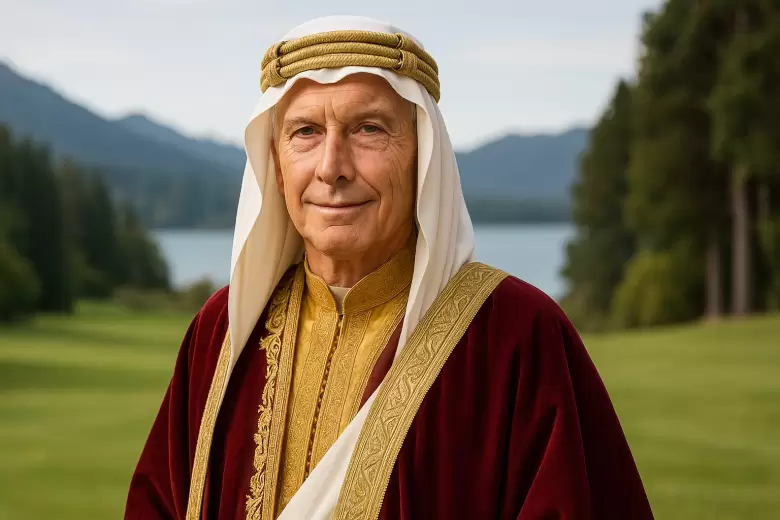 Imagen de Macri como Emir de Cumelén. Hecho con IA.