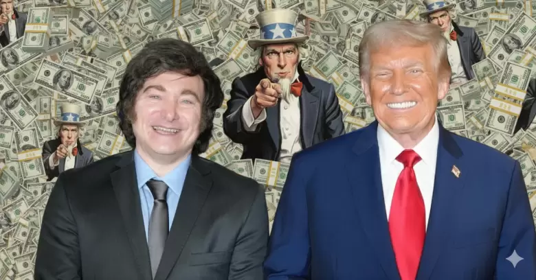 trump milei tio sam dolar
