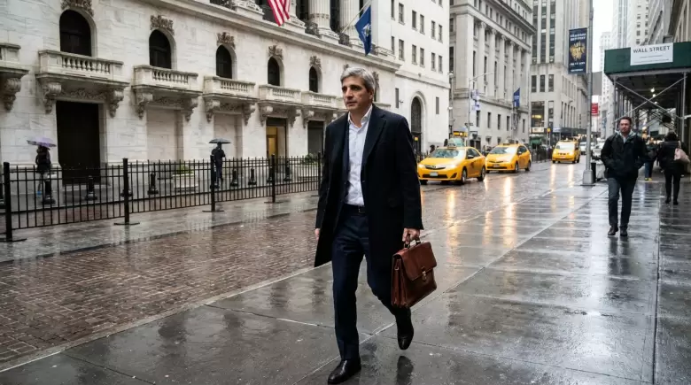 Caputo en Wall Street. Imagen hecha con IA.