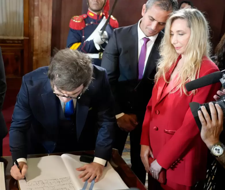 El presidente Javier Milei durante la apertura de las sesiones ordinarias