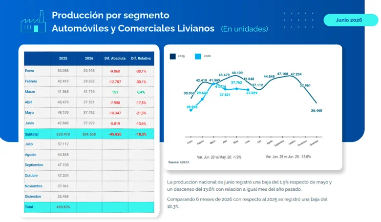 Así cerró junio el rubro producción de 0 KM. - S